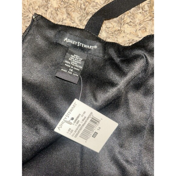 Ashley Stewart Black One-Shoulder Bustier Top Size 14 NWT Ruffle Statement Top - Picture 5 of 12